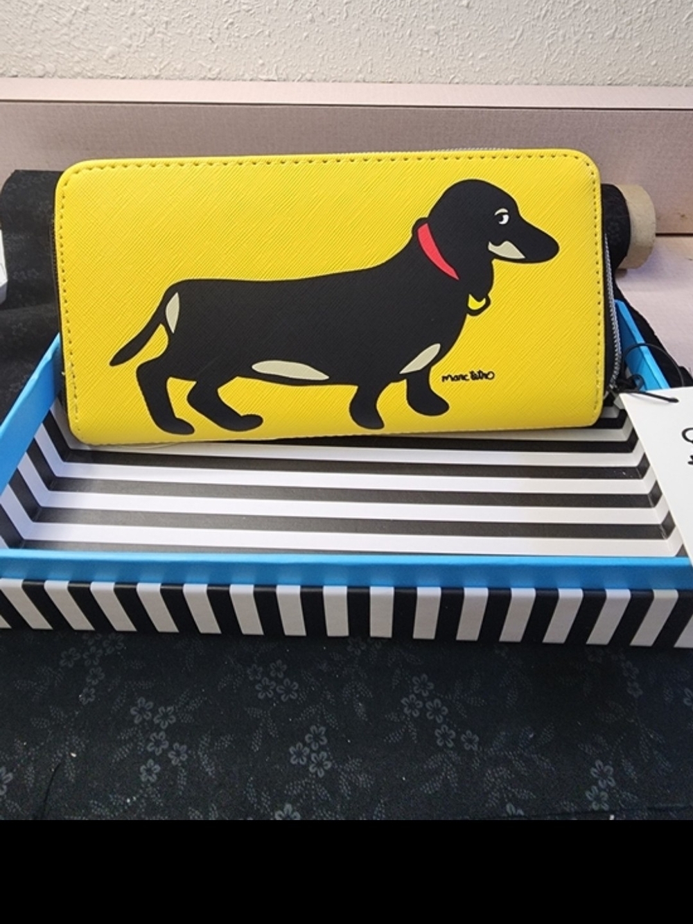 Marc Tatro Yellow Dachshund Wallet New In Box